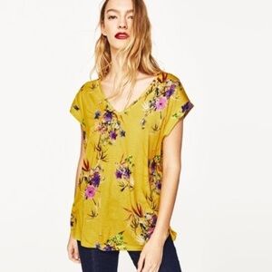 Zara floral tee shirt